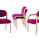 The banquet layout tends to suit more traditional style seating such as these polished bent wood stacking chairs